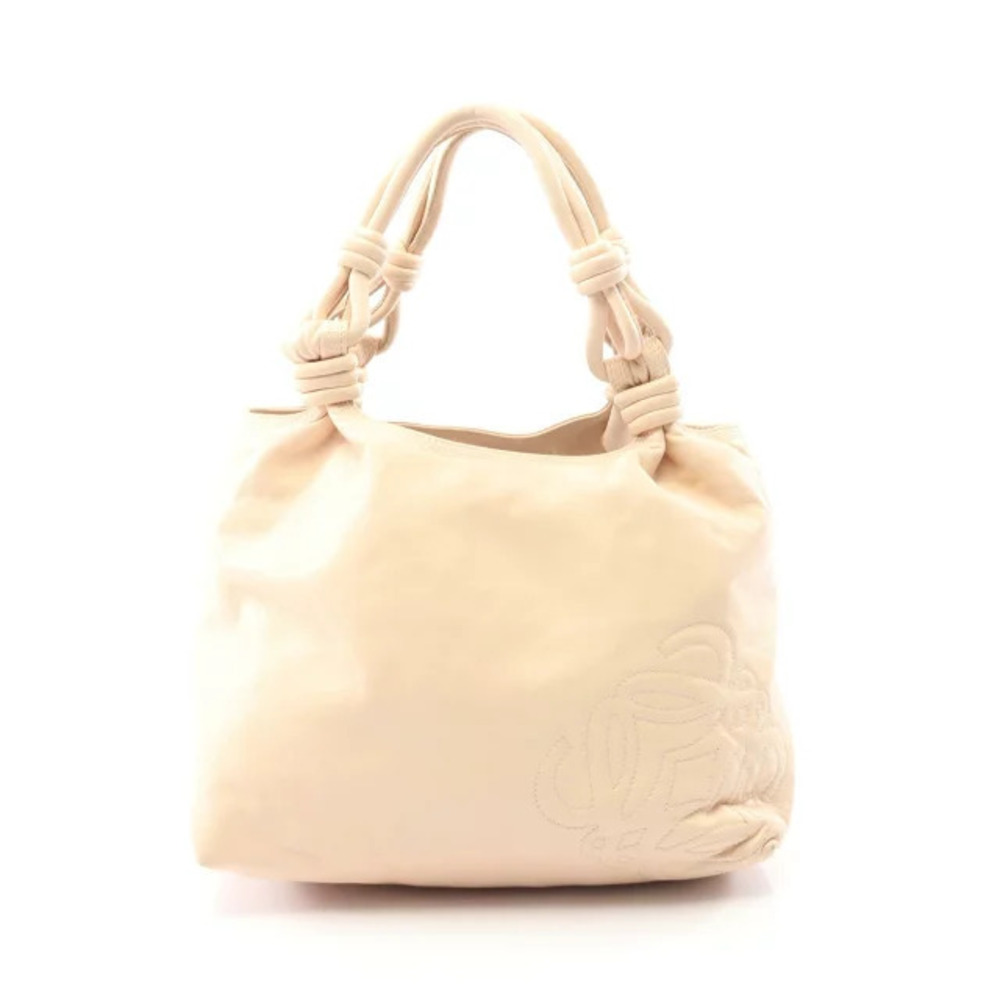 Loewe Anagram Handbag Leather Beige Cream